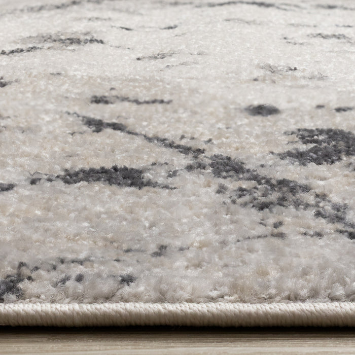 Sophie Grey Beige Black White Paint Splatter Design Rug, 5'3\" x 7'7\" Indoor Area Rug