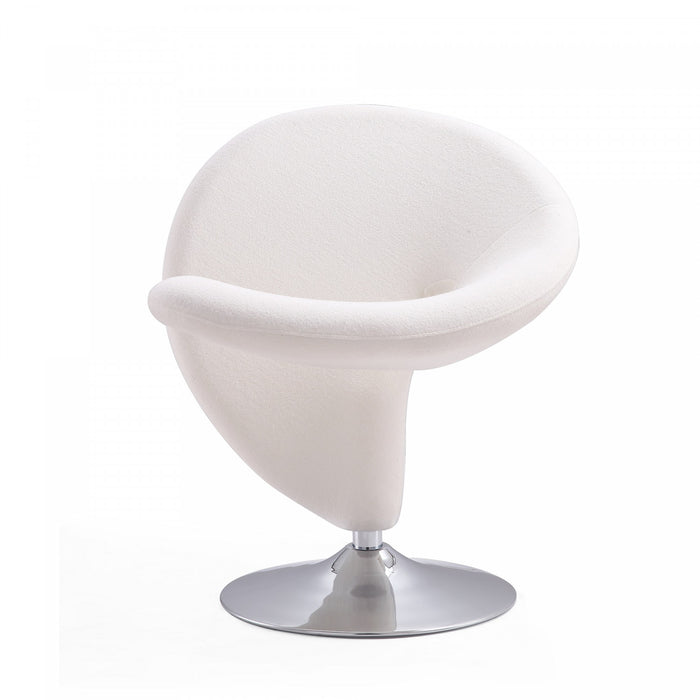 Curl Modern Wool Blend Swivel Lounge Chair in Cream - Set of 2