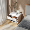 HOMCOM Nightstand with Drawer and Open Compartment for Bedroom, White
