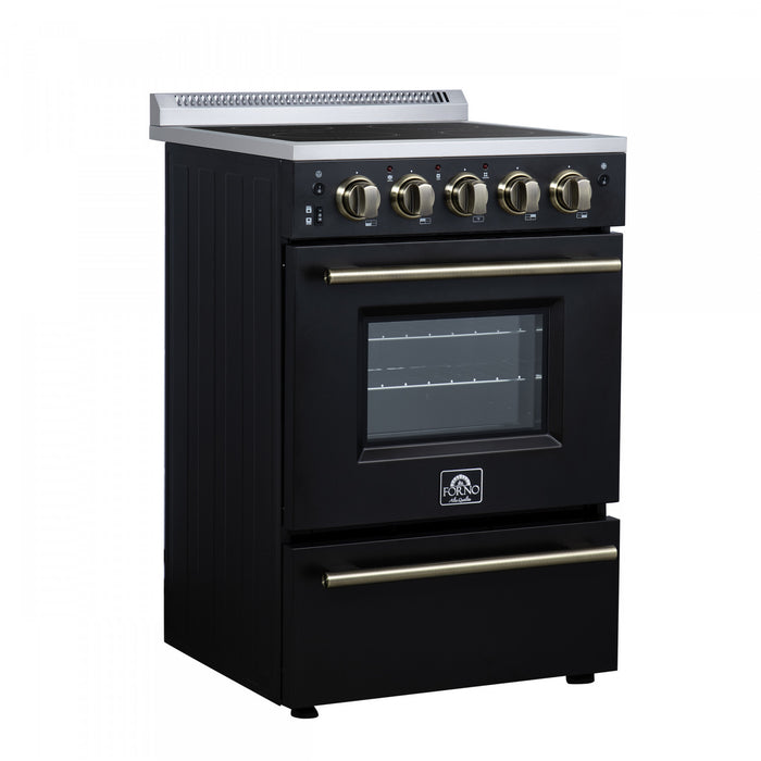 Forno Loiano 24 Inch Freestanding Electric Range in Black, 2.3 cu.ft. with Storage Drawer - FFSEL6099-24BLK