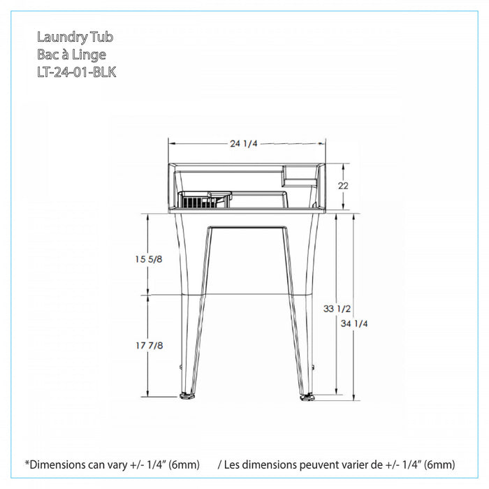 Palary Laundry Tub Accent Cabinet - Black