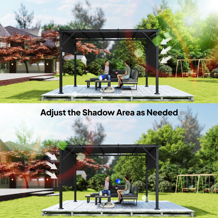 Outsunny 2 Pcs 16 x 4ft Pergola Shade, UV Protection Pergola Canopy, Black