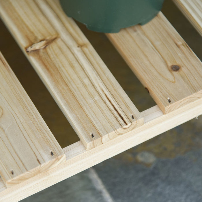 Outsunny Wooden Raised Garden Bed Planter W/storage Shelf, Natural Wood
