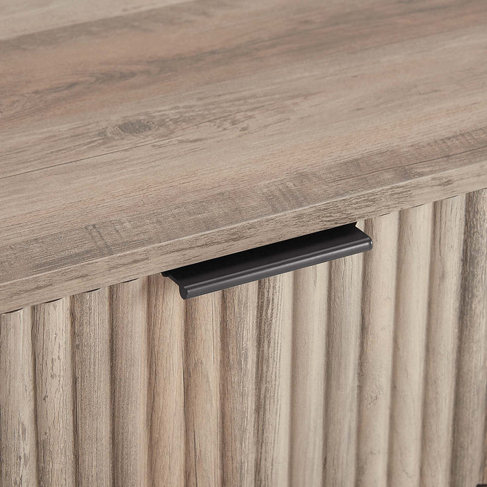 Dumbo Modern 20\" Fluted Nightstand in Rustic Gray (1-Drawer)