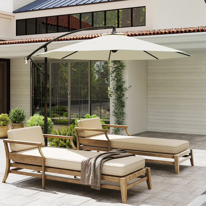 Outsunny 10' Deluxe Patio Offset Umbrella