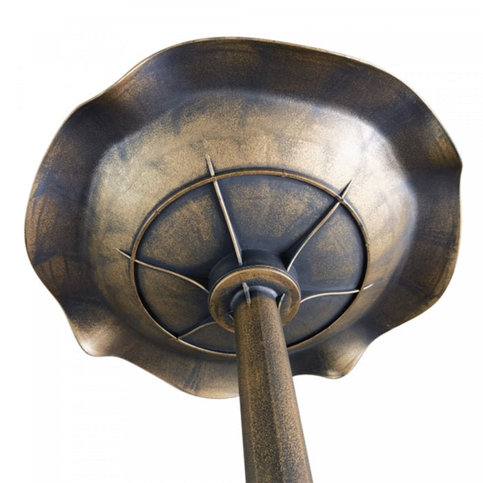 Outsunny Bird Bath For Outdoors, Birdbath With Lotus Leaf Basin, Bronze