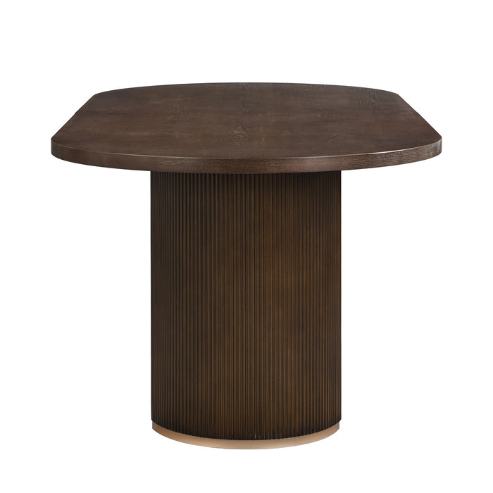 Madison Oval Solid Wood Dining Table with Double Pedestal Base,Walnut