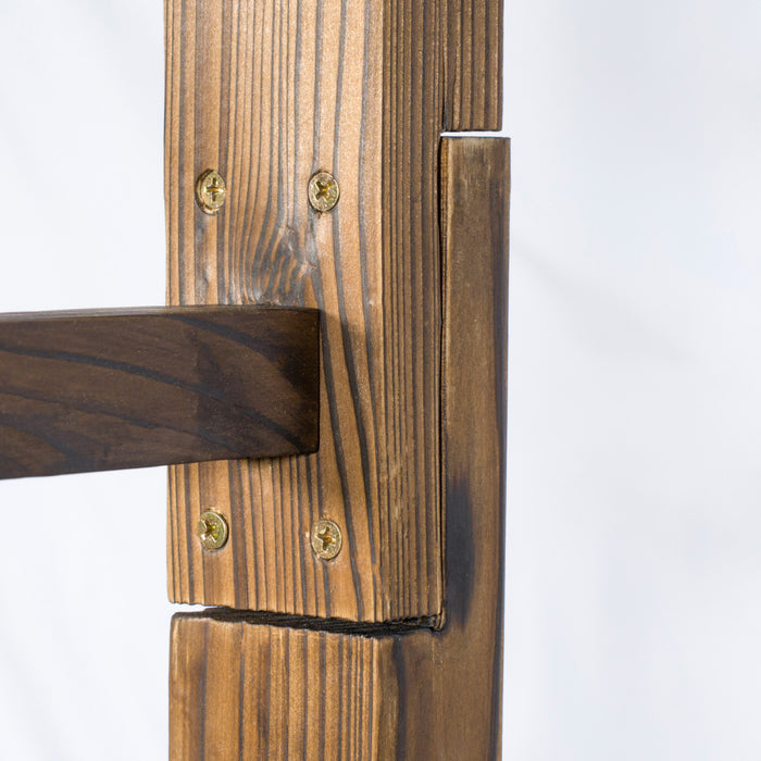 Outsunny 85\" Wooden Garden Arbour For Wedding And Ceremony, Outdoor Garden Arch Trellis For Climbing Vines, Carbonized