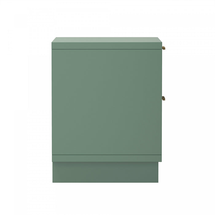 Elara Contemporary 18\" Solid Wood Nightstand in Sage Green (2-Drawer)