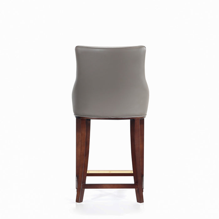 Shubert Modern Wood Upholstered Counter Stool in Dark Taupe - Set of 3