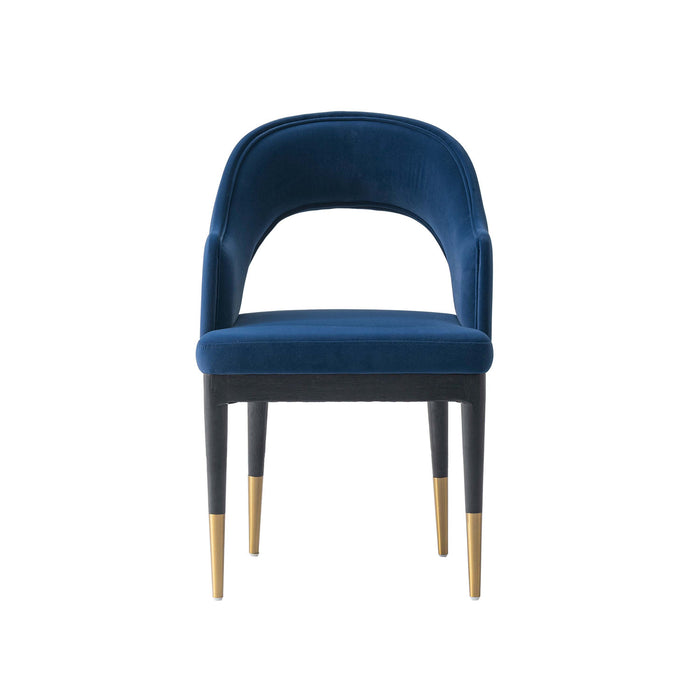 Carrington and Rockaway Modern Industry Chic 7-Piece Dining Set in Midnight Blue and Black