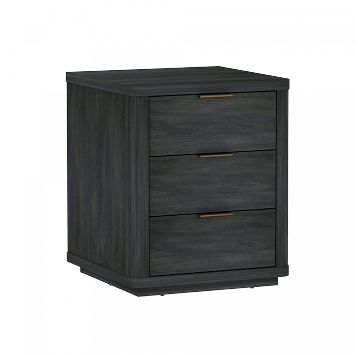 Evelyn Modern 20\" Nightstand in Charcoal Gray (3-Drawer)