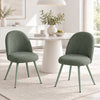 HOMCOM Dining Chairs Set of 2 with Velvet Fabric Upholstery, Dark Green
