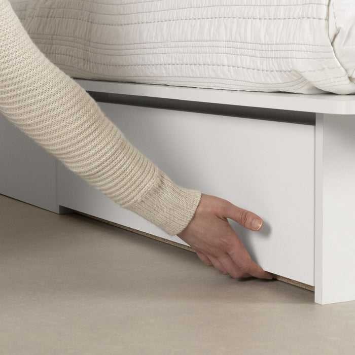 Step One Platform Bed With Drawers - Pure White