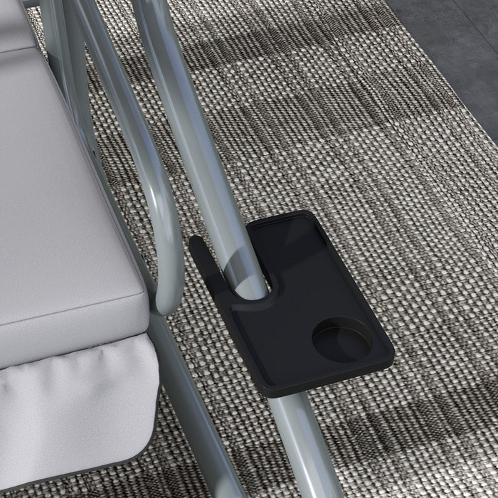 Outsunny Outdoor Patio Swing Chair With Adjustable Canopy And Two Pillows