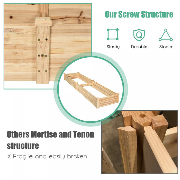 Costway Wooden Vegetable Raised Garden Bed Backyard Patio Grow Flowers Planter