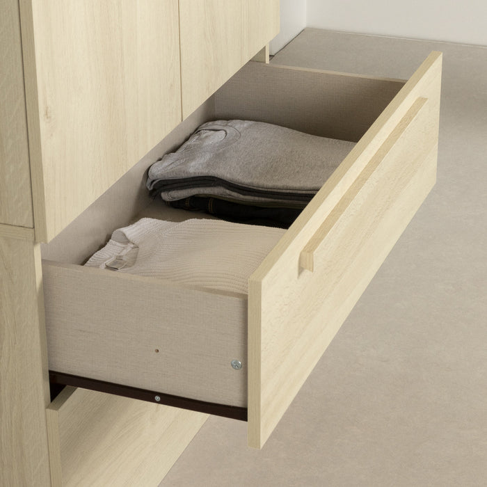 Acapella Wardrobe Armoire With Doors And Drawers - Bleached Oak 