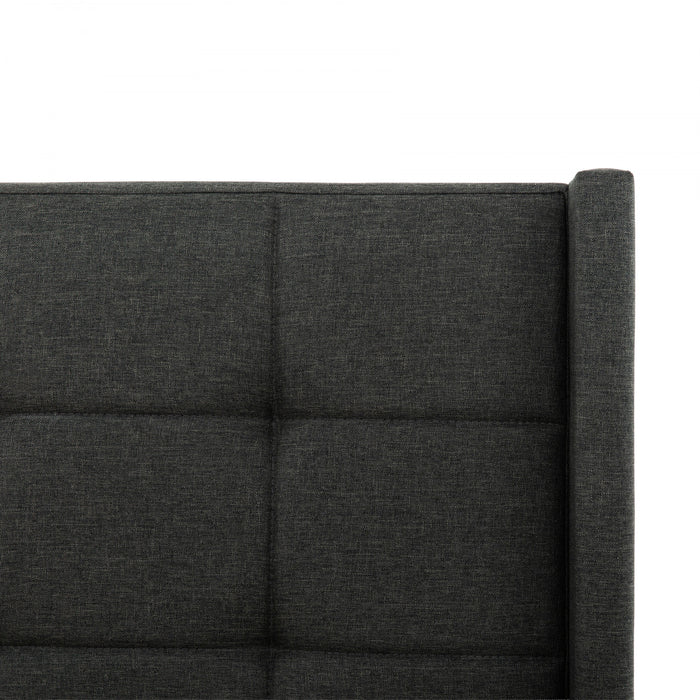 Wilder Grey Upholstered Wingback Platform Bed - Twin