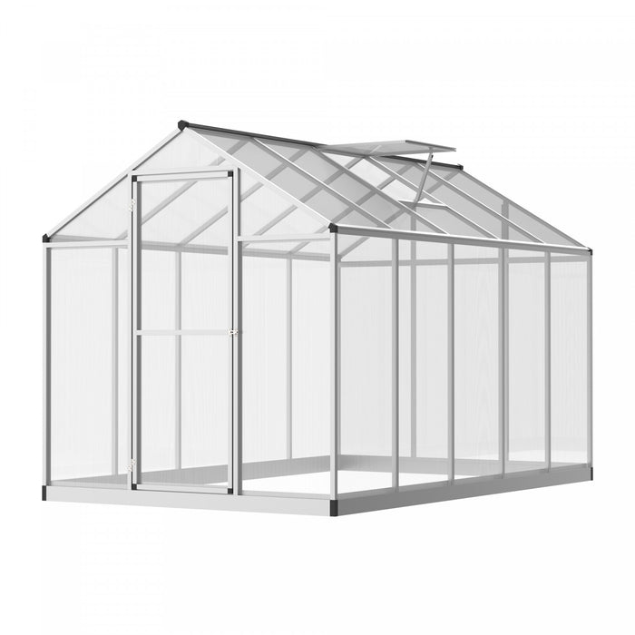 Outsunny 10' X 6' X 6.4' Walk-in Garden Greenhouse Polycarbonate Panels Plants Flower Growth Shed Cold Frame Outdoor Portable Warm House Aluminum Frame
