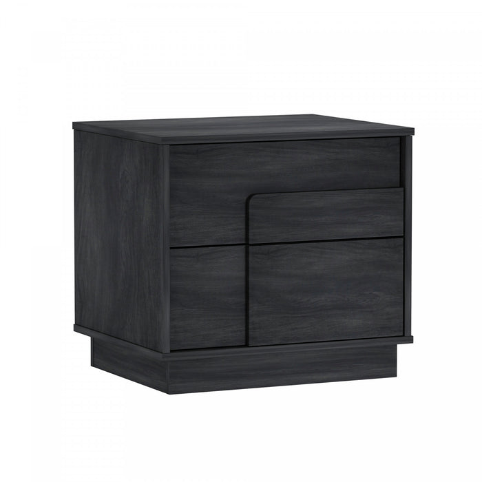 Horizon Modern 22\" Nightstand in Charcoal Gray (2-Drawer)