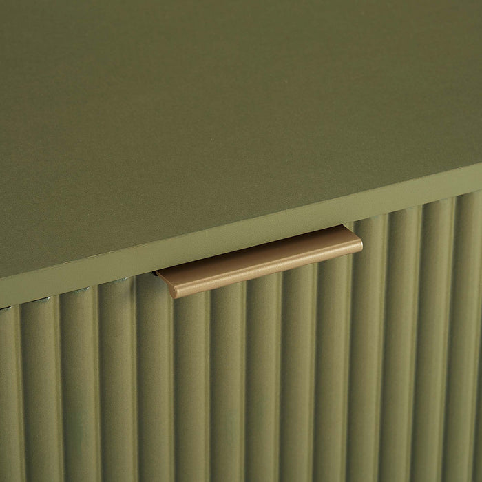 Dumbo Modern 20\" Fluted Nightstand in Olive Green (2-Drawer)