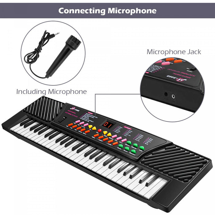 Costway 54 Keys Music Electronic Keyboard Kid Electric Piano Organ Mic & Adapter