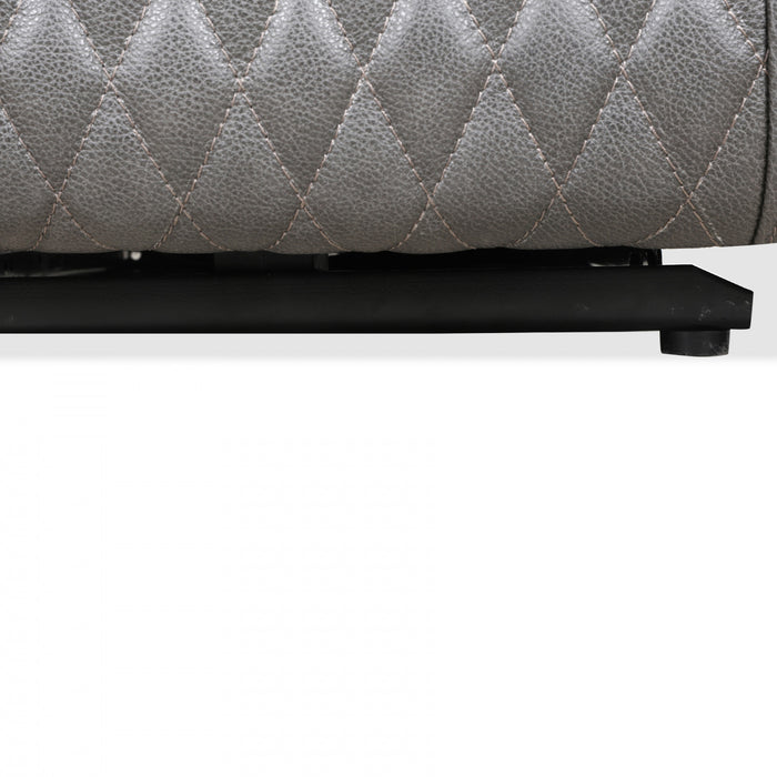 Kingsley 78 in. Leather Match Power Reclining Sofa with Storage Console and USB - Charcoal