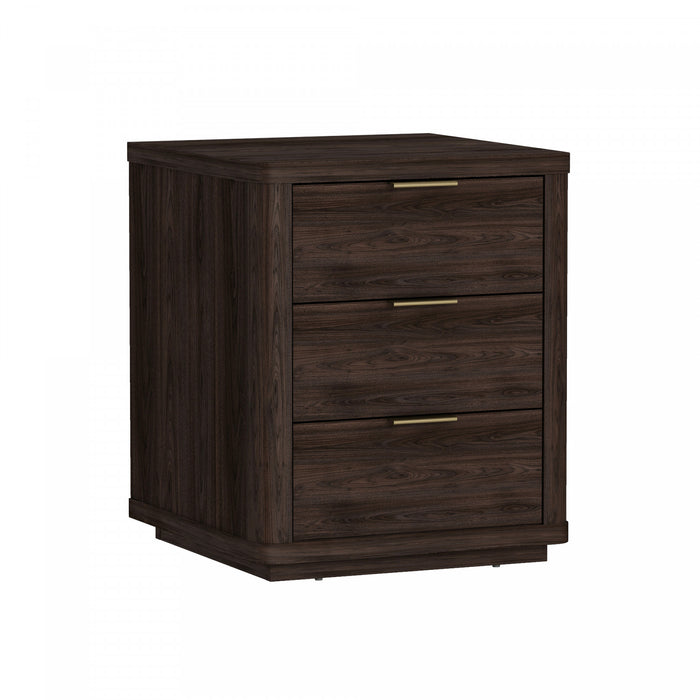 Evelyn Modern 20\" Nightstand in Brown (3-Drawer) - Set of 2