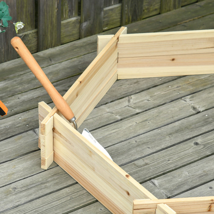 Outsunny 39'' X 36'' Screwless Raised Garden Bed, Hexagon Planter Box, Easy Diy Herb Garden For Vegetables Flowers