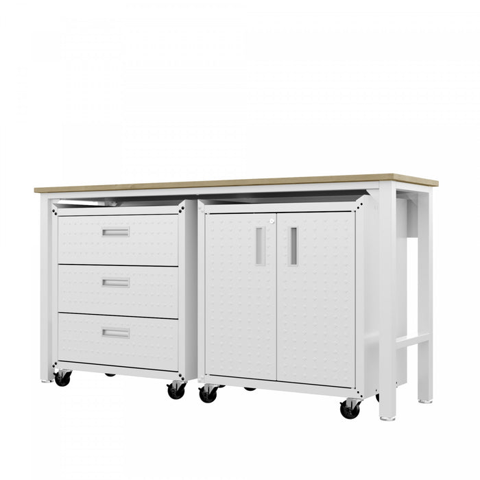 Fortress Modern 3-Piece Garage Set in White Garage Storage