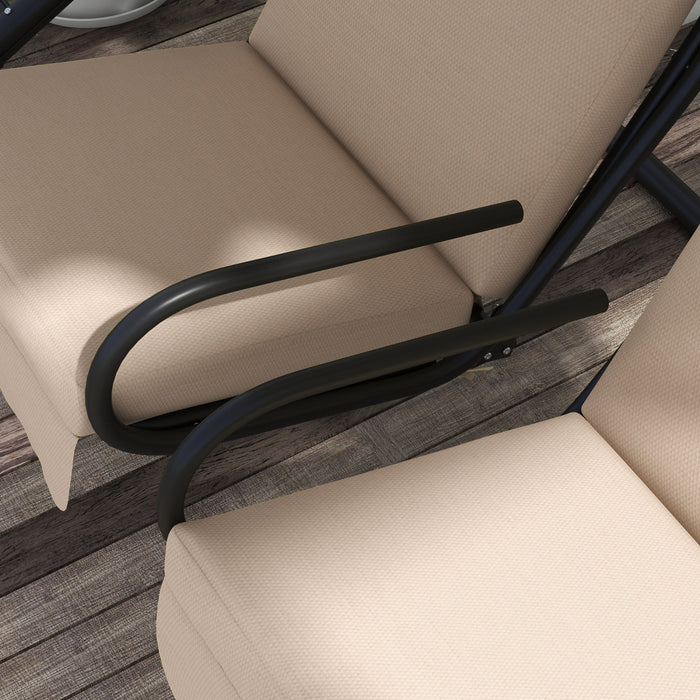 Outsunny 2-seat Patio Swing Chair W/ Removable Canopy & Cup Holders, Beige