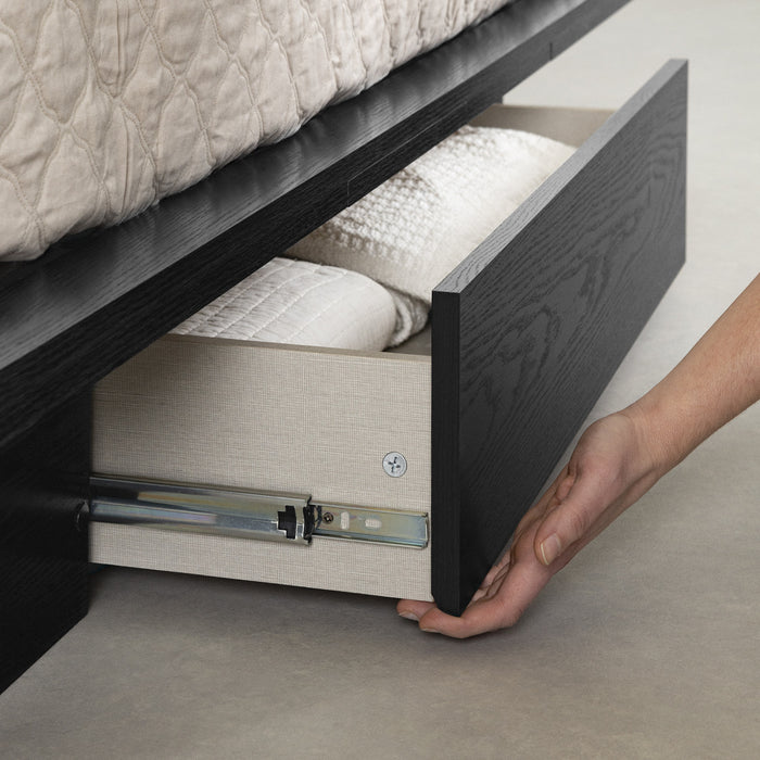 Primo Platform Bed And Headboard Set Black Oak - South Shore