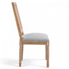 Oliver Solid Wood Rubberwood Dining Chair Set of 2 with Upholstered Seat Cane Backrest and Fluted Legs,Grey | Oliver lot de 2 chaises de salle a manger en bois massif (hevea) avec assise rembourree, dossier en cannage et pieds canneles, gris