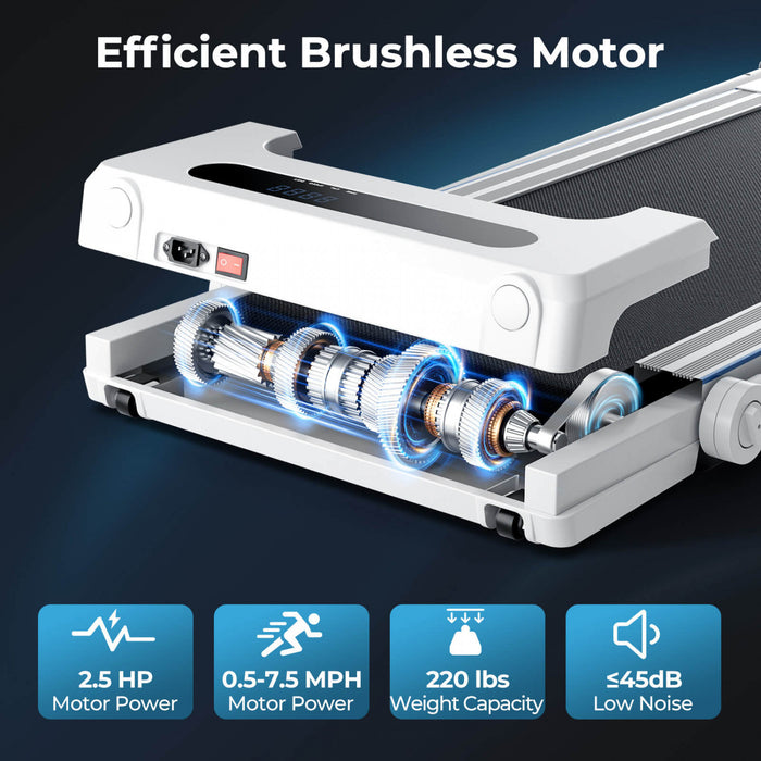 Goplus 2.25hp 3-in-1 Folding Treadmill W/table Speaker Remote Home Office White