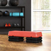 Soozier Adjustable Aerobic Stepper, 3-Level Exercise Step Platform with Risers 4", 6", 8", for Home Gym Fitness Workout, 330lbs Weight Capacity, Red
