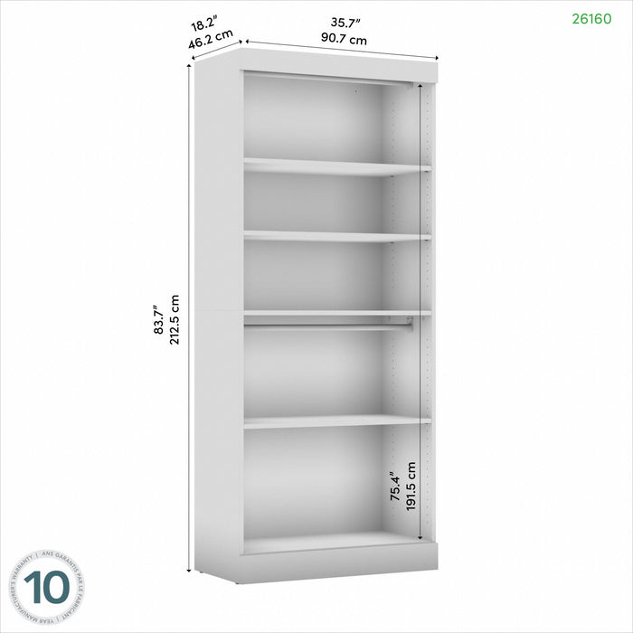 Bestar Pur 36 W Closet Organizer - Rustic Brown