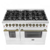 Forno Galiano 48" White Dual Fual Range, 6.58 cu. ft. double ovens- FFSGS6156-48WHT | Cuisiniere a double combustible Galiano 48 po, blanche, 6,58 pi³ double four - FFSGS6156-48WHT