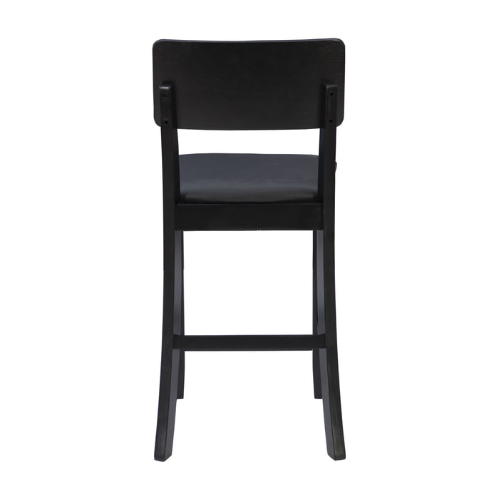 Torino Faux Leather Contemporary Counter-Height Stool - Black