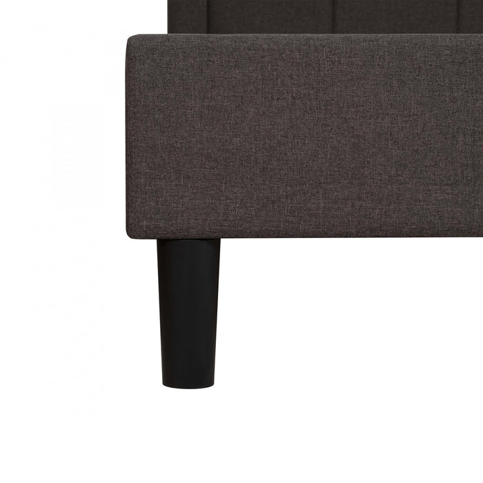Linden Upholstered Platform Bed with Tufted Headboard - King
