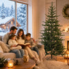 HOMCOM 6ft Prelit Sparse Christmas Tree with Downswept Hinges, Green