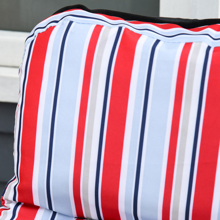 Outsunny Set Of 2 Garden Sun Lounger, Outdoor Recliner, Grey And Red