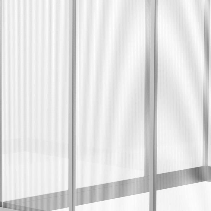 Outsunny 8' X 6' X 6.4' Walk-in Garden Greenhouse Polycarbonate Panels Plants Flower Growth Shed Cold Frame Outdoor Portable Warm House Aluminum Frame