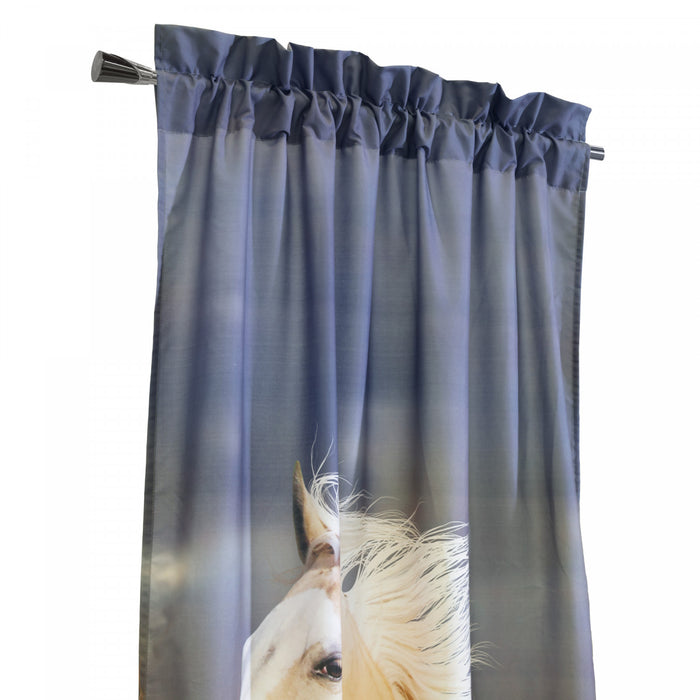 Habitat Horses Light Filtering Pole Top Curtain Panel Pair - 37 x 84