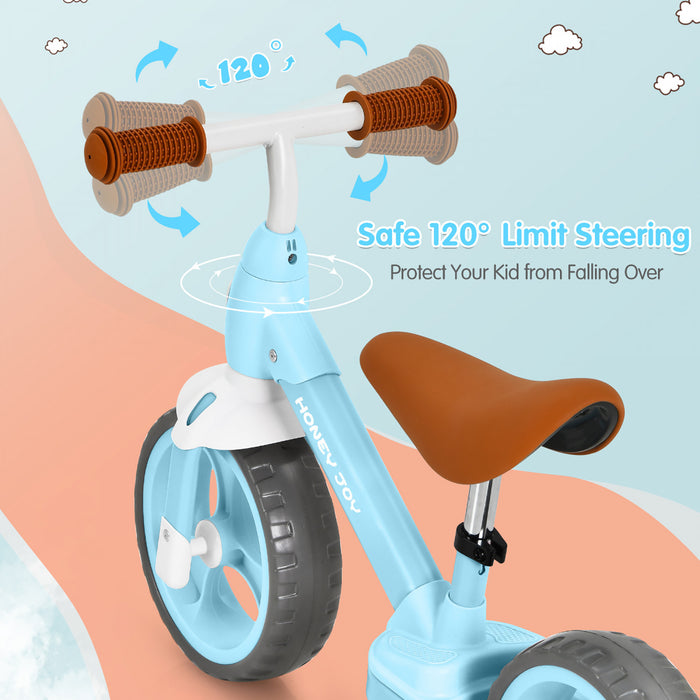 Honey Joy Kids Balance Bike Toddler Training Bicycle W/ Feetrests For 2-5 Years Old Blue