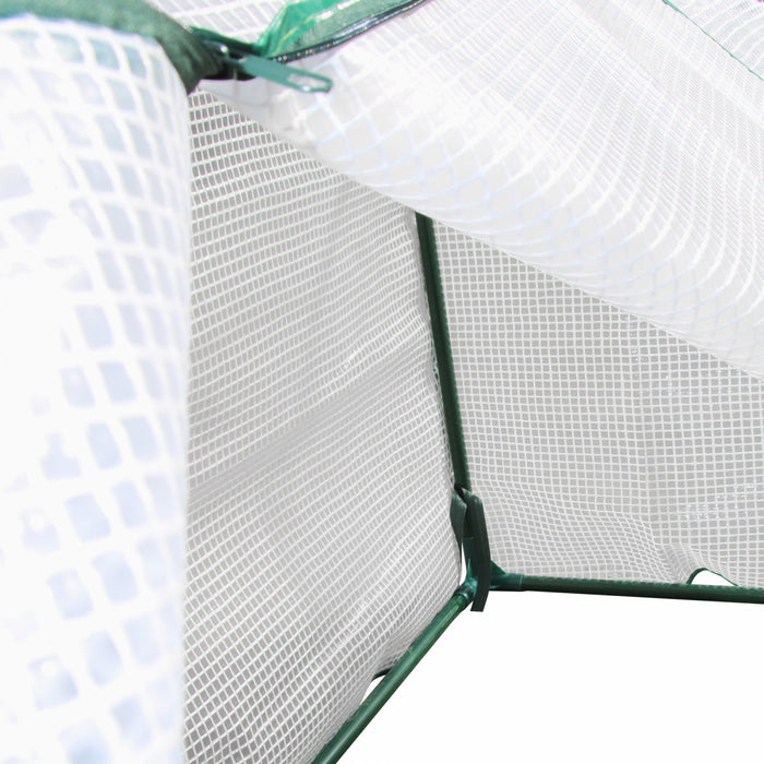 Outsunny 71\" X 17\" X 24\" Mini Greenhouse Portable Hot House For Plants With Zipper Design For Outdoor, Indoor, Garden, White