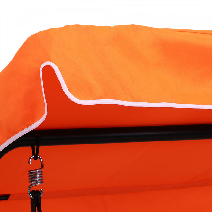 Outsunny 3-seat Patio Swing Chair, Outdoor Porch Swing Glider With Adjustable Canopy, Removable Cushion, And Weather Resistant Steel Frame, For Garden, Poolside, Backyard, Orange