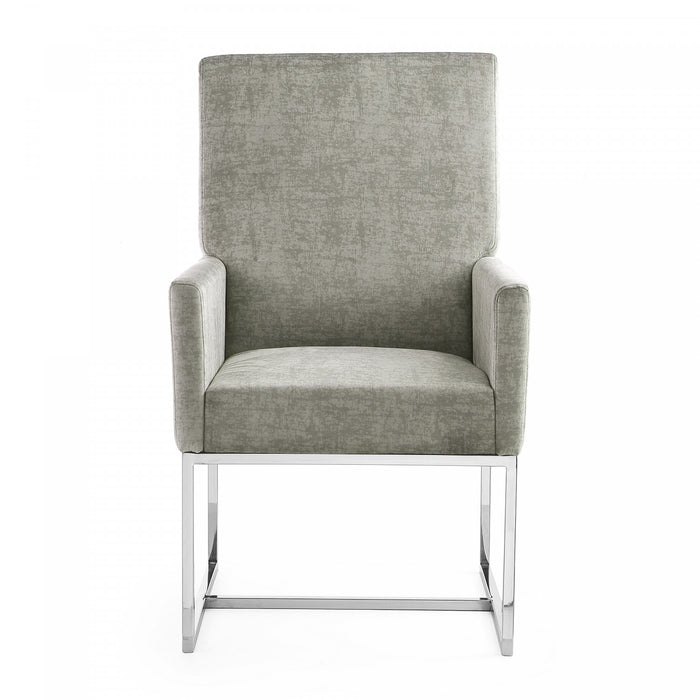 Element Modern Velvet Metal Dining Chair in Steel - Set of 2