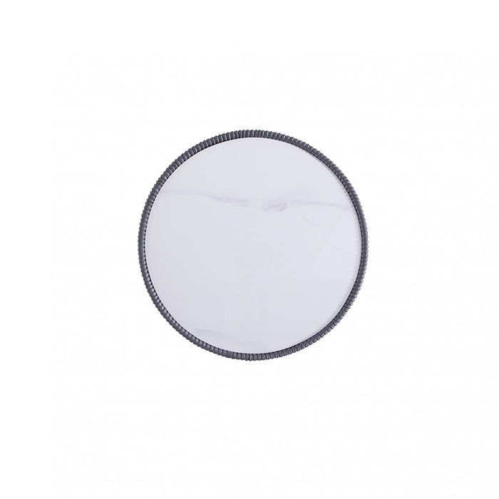 Anderson Modern Sintered Stone Top Upholstered End Table in Gray - Set of 2