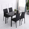 HOMCOM Dining Chairs Faux Leather Accent Chairs, Set of 4, Black