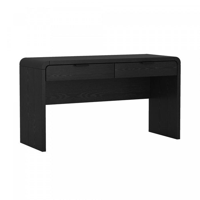 Grace Modern 54\" Office Desk in Black (2-Drawer)